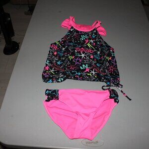 Multi Color 2 Pcs Justice Tankini Swimsuit Size 12